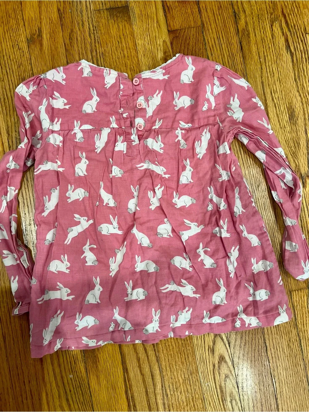 Mini Boden Girls Pink Bunny Rabbit Print Cotton Tunic Top 6-7Y 122cm
